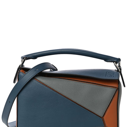 Loewe Calfskin Small Puzzle Bag Stone Blue Indigo Tan 7 of 9
