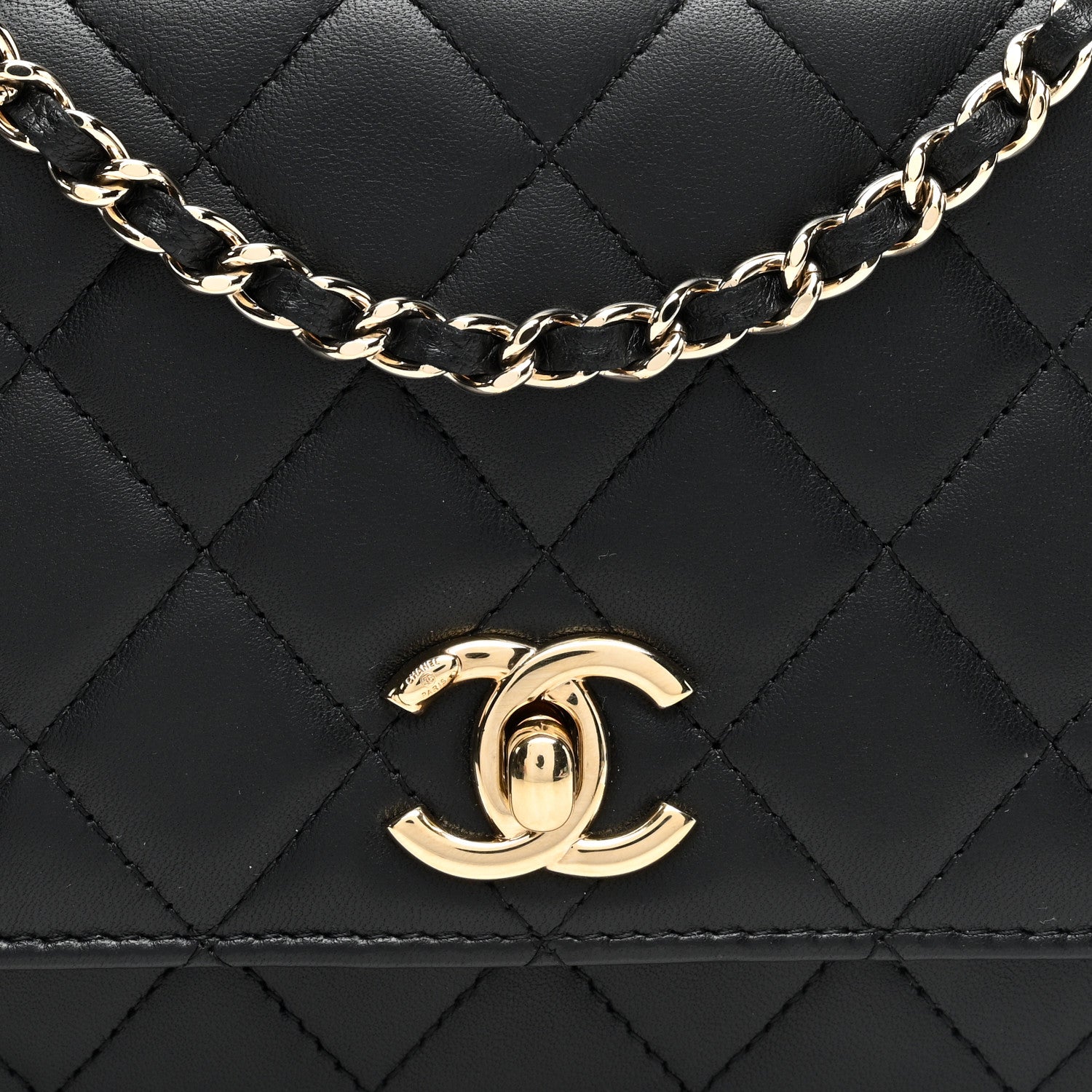 Chanel Lambskin Quilted Trendy CC Wallet On Chain WOC Black 8 of 11