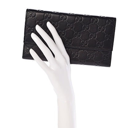 Gucci Guccissima Continental Flap Wallet Black 2 of 13