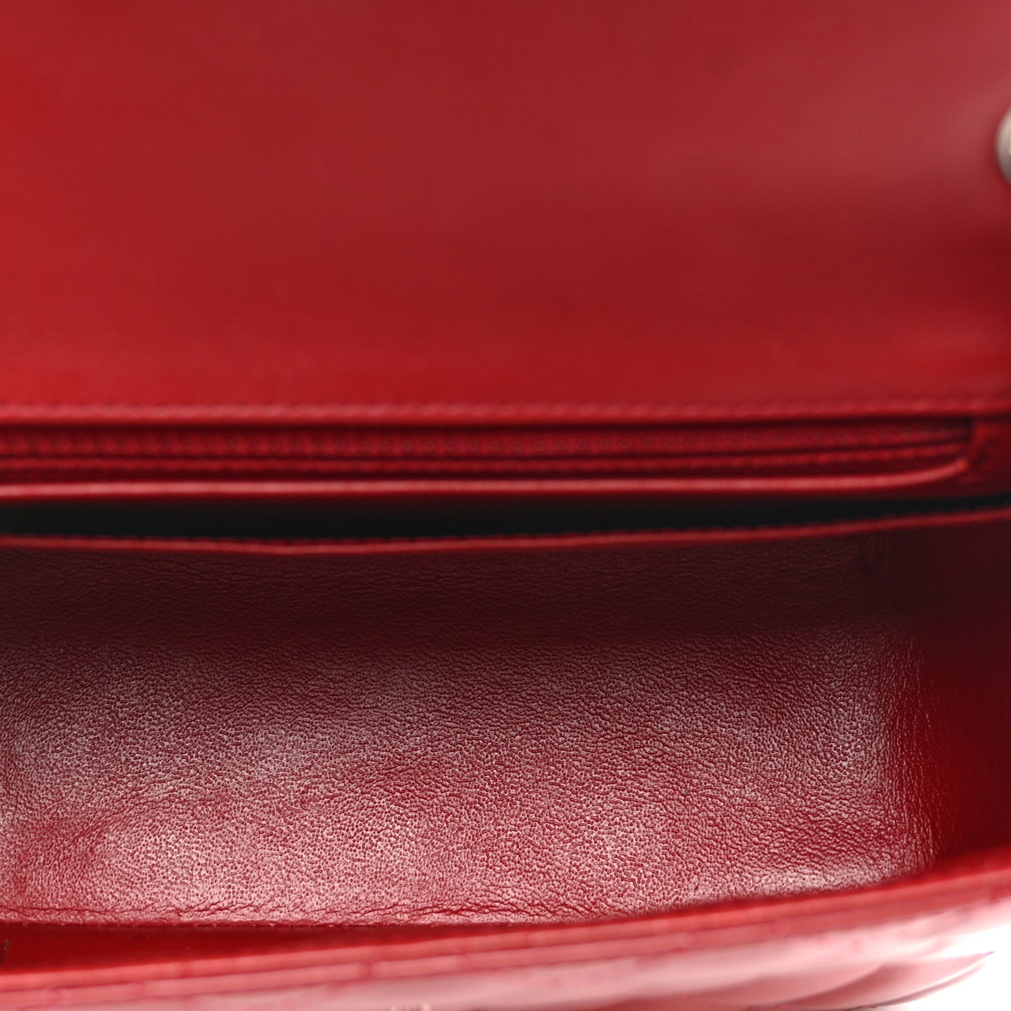 Patent Quilted Mini Square Flap Red