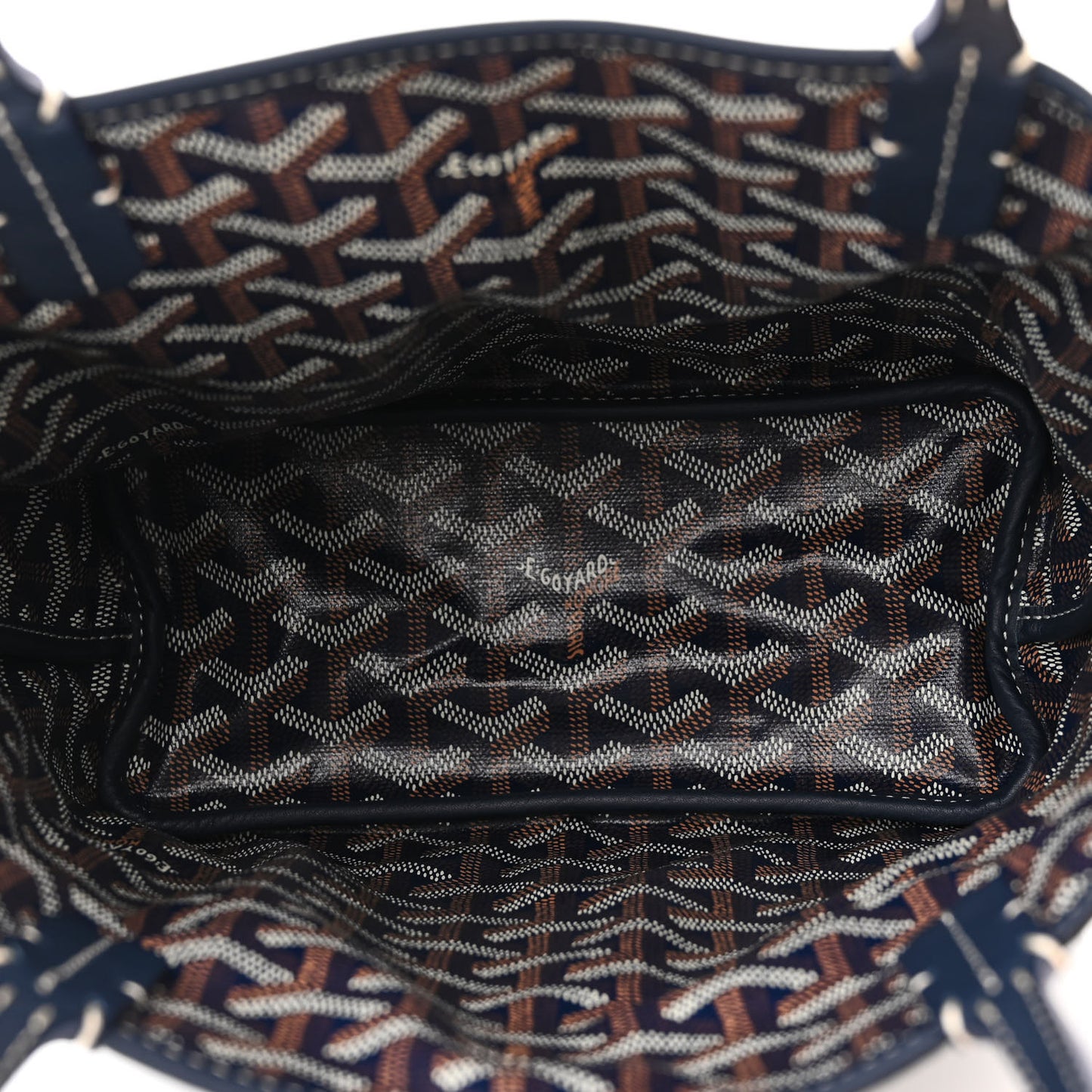 Goyardine Reversible Mini Anjou Navy