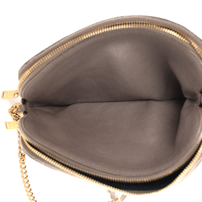 Saint Laurent Grained Lambskin Quilted Mini Becky Double Zip Bag Taupe 6 of 13