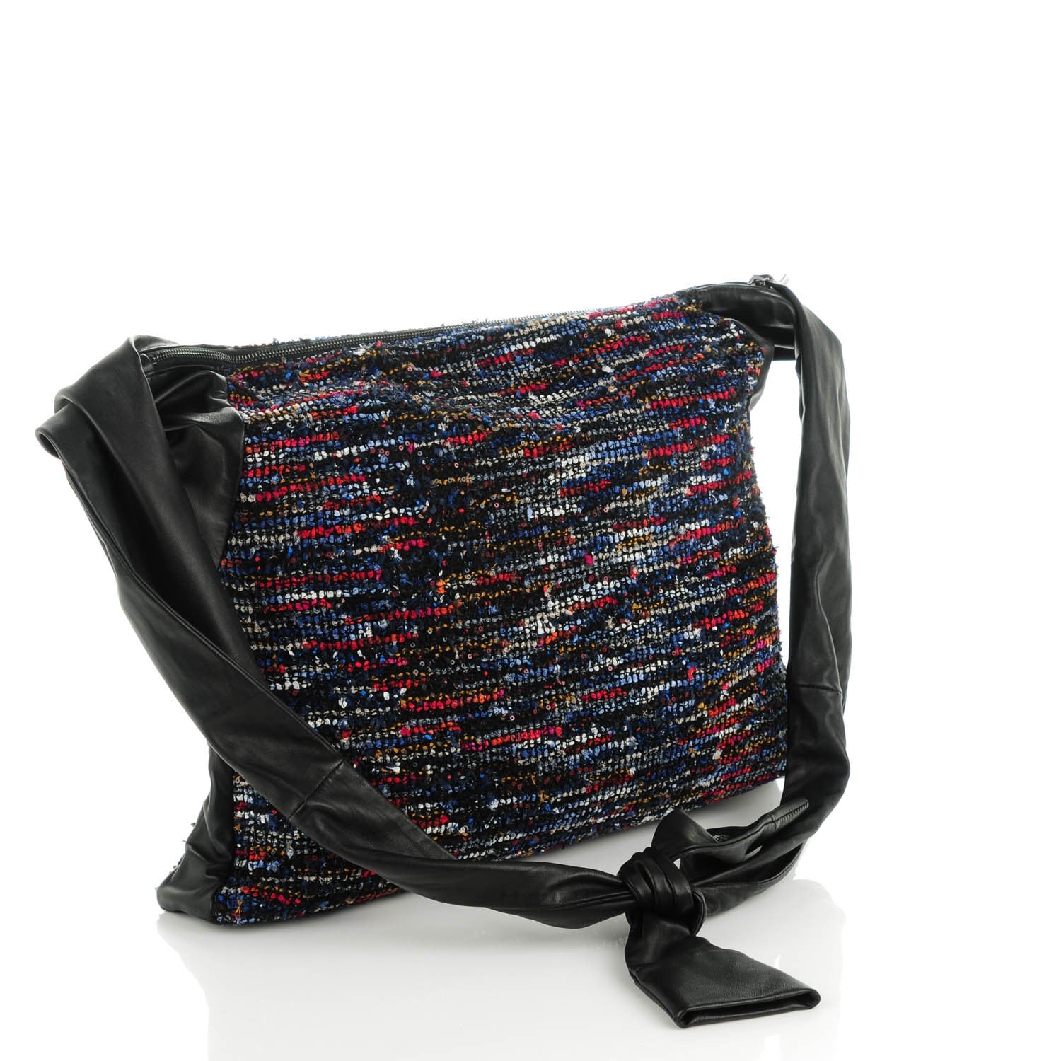 Chanel Tweed Lambskin Large Girl Bag Multicolor Black 3 of 7
