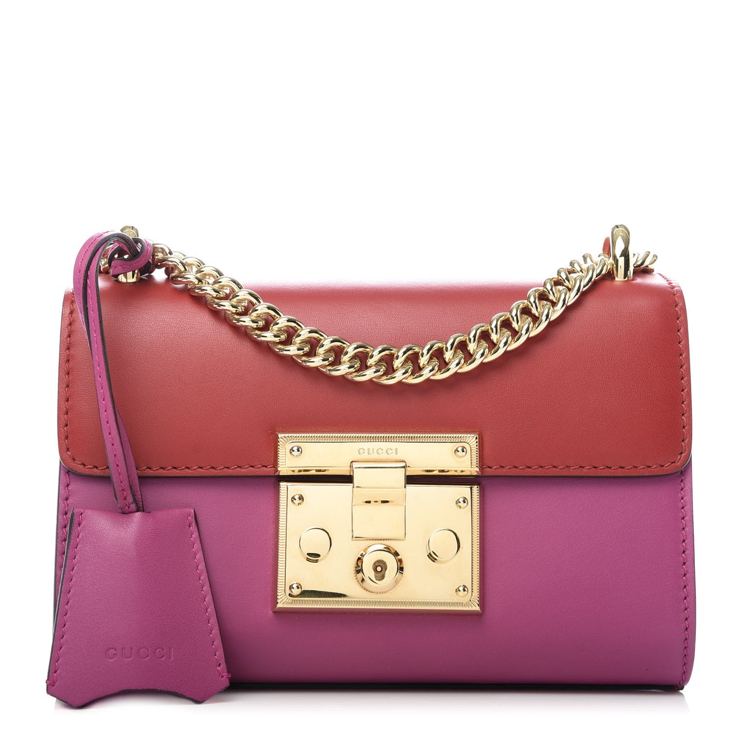 Calfskin Small Padlock Shoulder Bag New Rosette Hibiscus Red