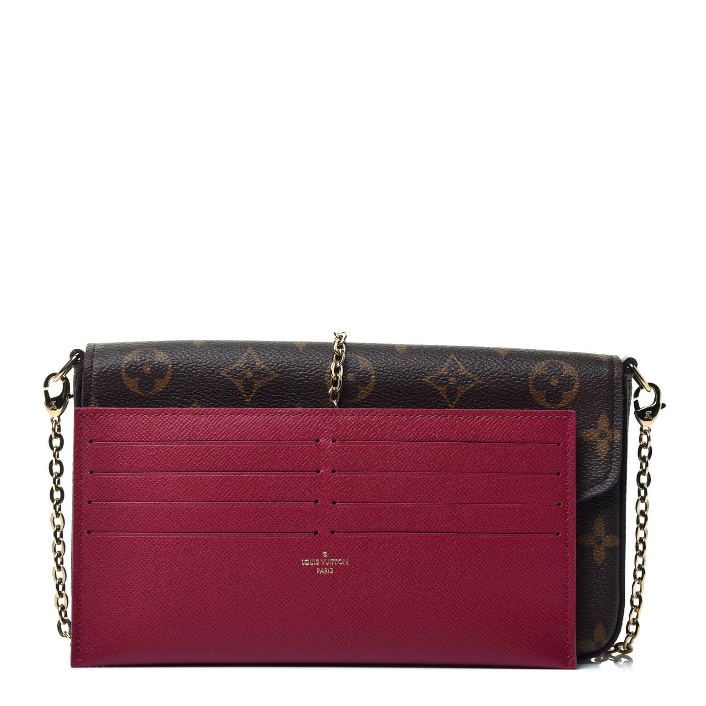 Monogram Pochette Felicie Chain Wallet Fuchsia