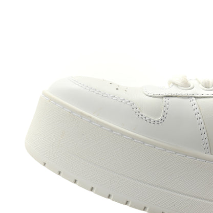 Prada Vitello Rois Triangle Womens Downtown Platform Low Top Sneakers 37 White 11 of 11