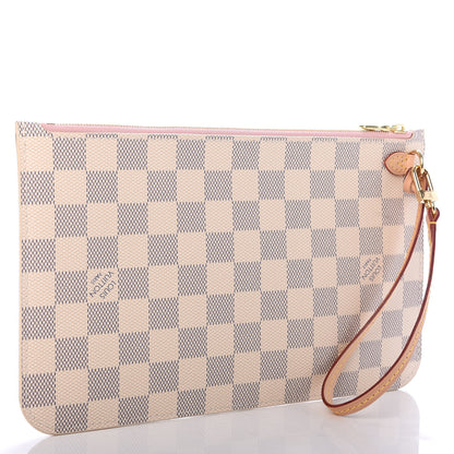 Louis Vuitton Damier Azur Neverfull MM GM Pochette Rose Ballerine 3 of 6