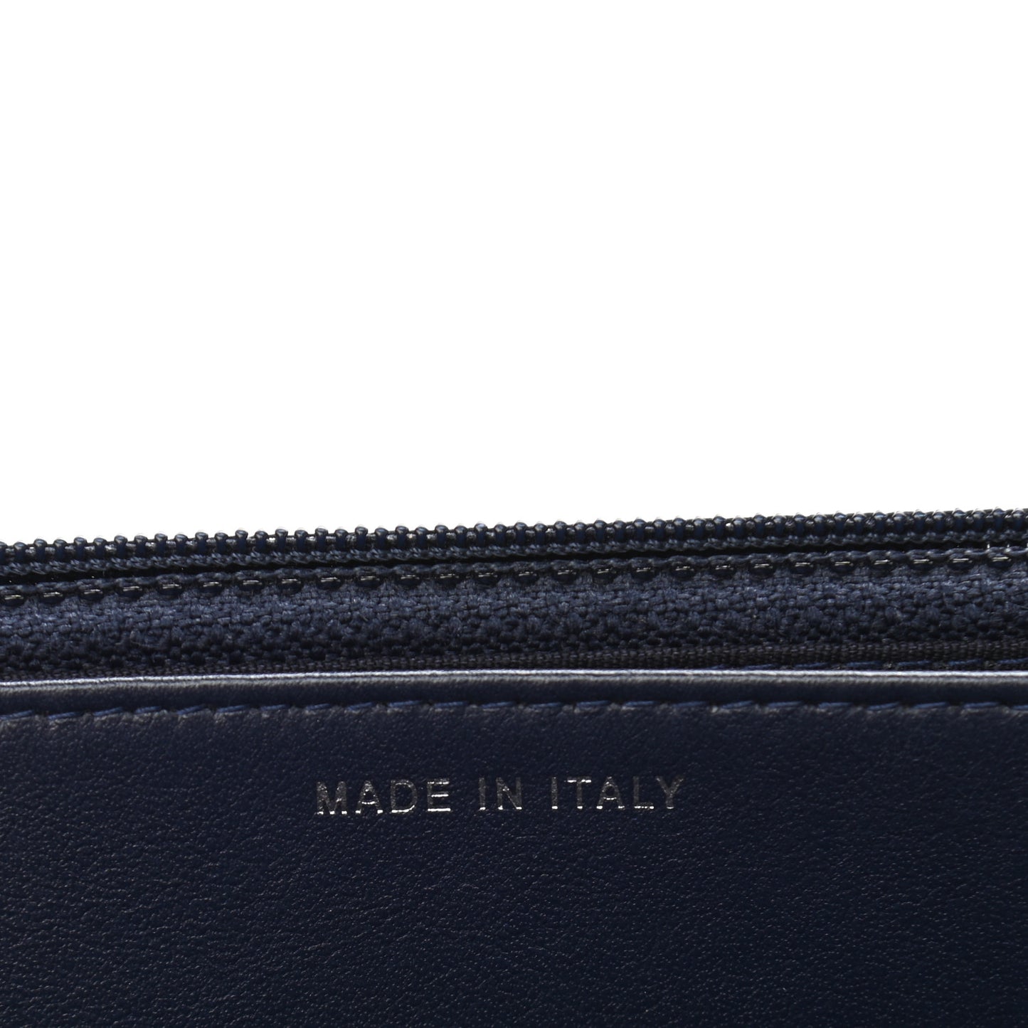 Caviar Chevron Quilted Statement Wallet On Chain WOC Navy