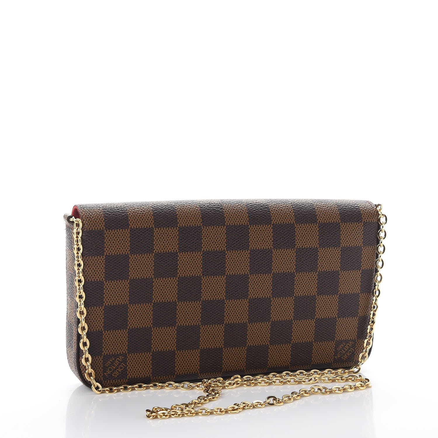 Louis Vuitton Damier Ebene Pochette Felicie Chain Wallet 3 of 8