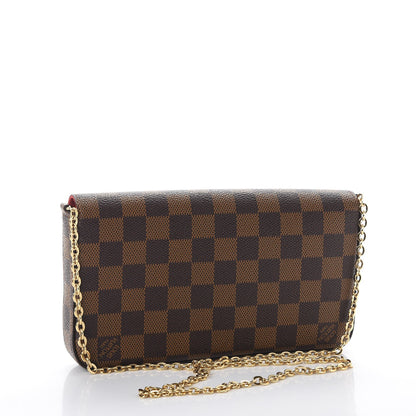 Louis Vuitton Damier Ebene Pochette Felicie Chain Wallet 3 of 8