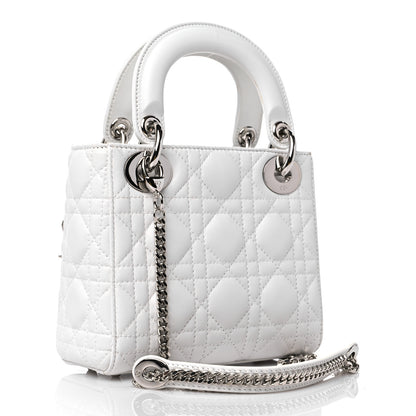 Christian Dior Lambskin Cannage Mini Lady Dior White 2 of 12