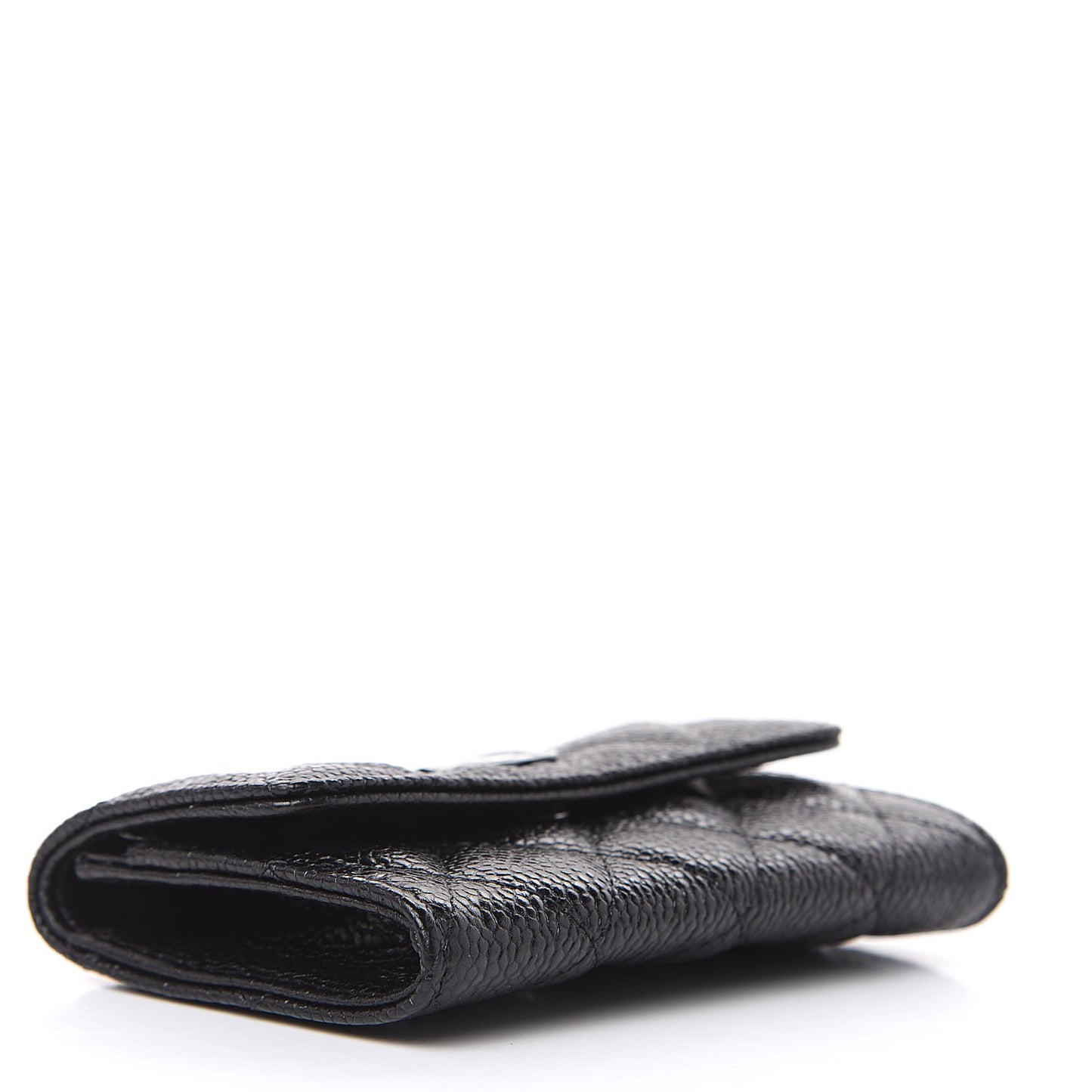 Caviar Quilted Flap Card Holder So Black