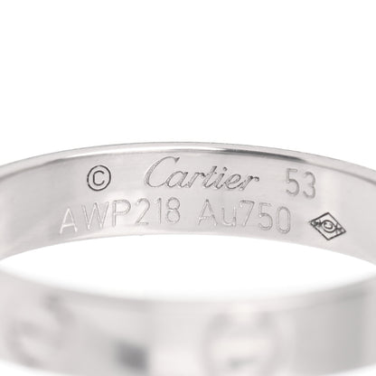 Cartier 18K White Gold 3.5mm LOVE Wedding Band Ring 53 6.25 4 of 5