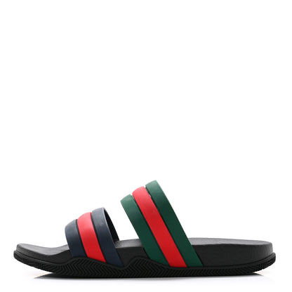 Gucci Rubber Web Mens Slide Sandals 10 Green Red 1 of 10