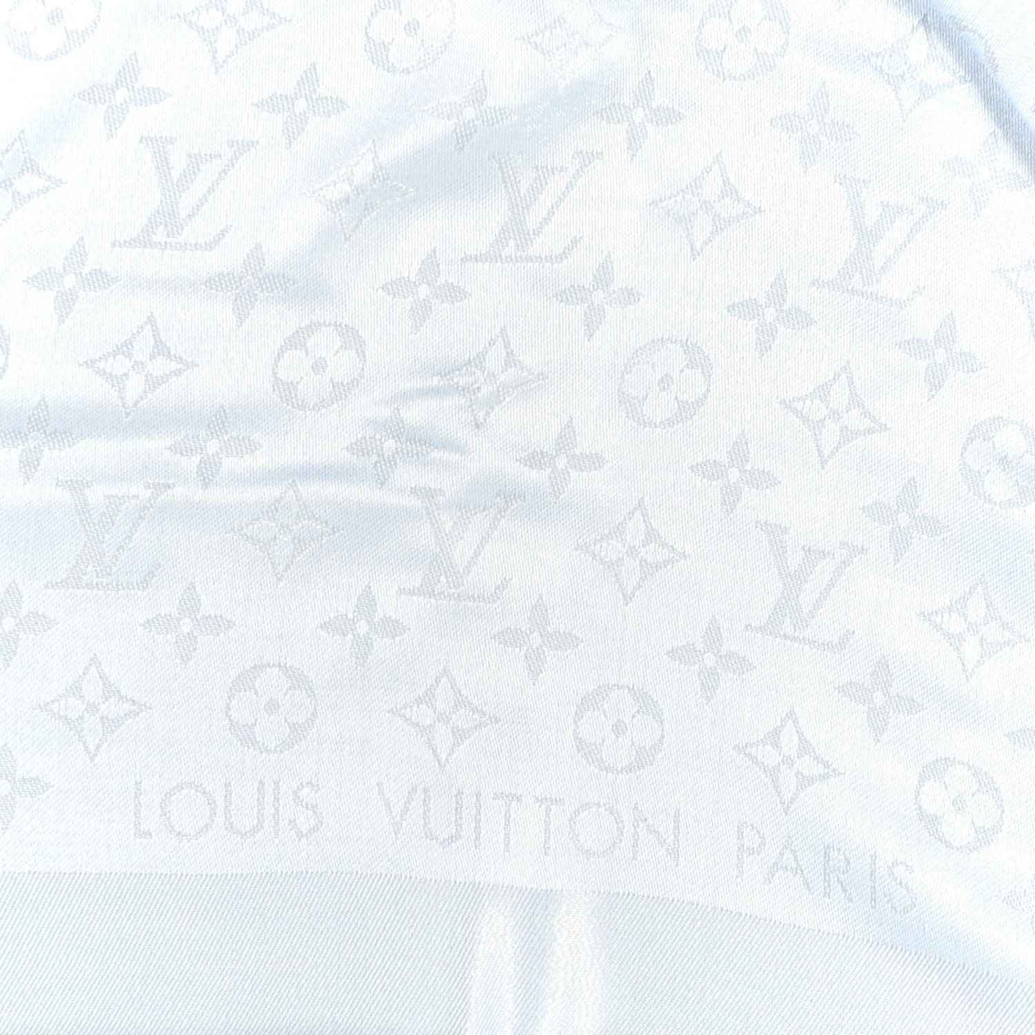 Louis Vuitton Silk Wool Monogram Shawl Blue 2 of 3