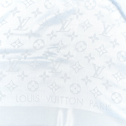 Louis Vuitton Silk Wool Monogram Shawl Blue 2 of 3