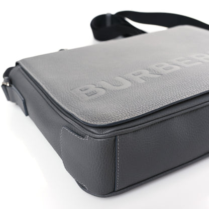 Burberry Grainy Calfskin Embossed Bruno Messenger Charcoal Grey 7 of 8