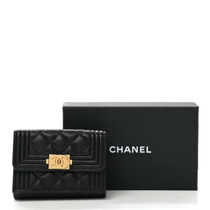 Chanel Caviar Quilted Small Boy Flap Wallet Black 9 of 9