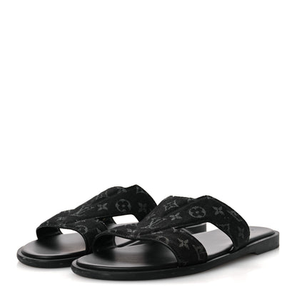 Louis Vuitton Monogram Denim Mens LV Oasis Mules 9.5 Black 4 of 11