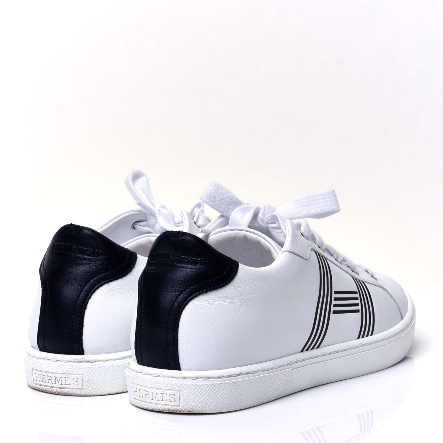Hermes Calfskin Womens Avantage Sneakers 39 White Marine 3 of 10