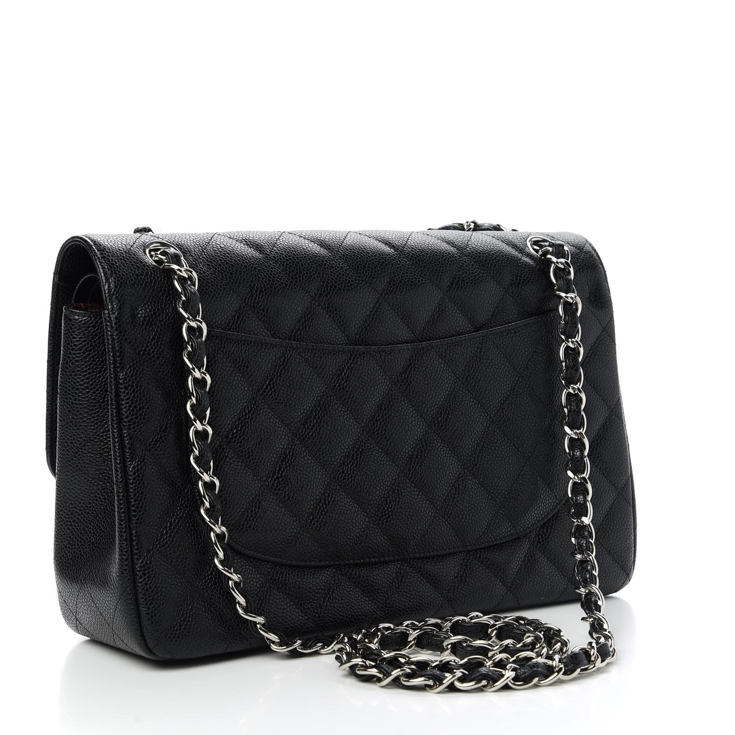 Caviar Quilted Jumbo Double Flap Black