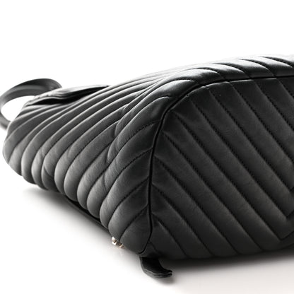 Chanel Calfskin Chevron Quilted Large Urban Spirit Backpack Black 9 of 10