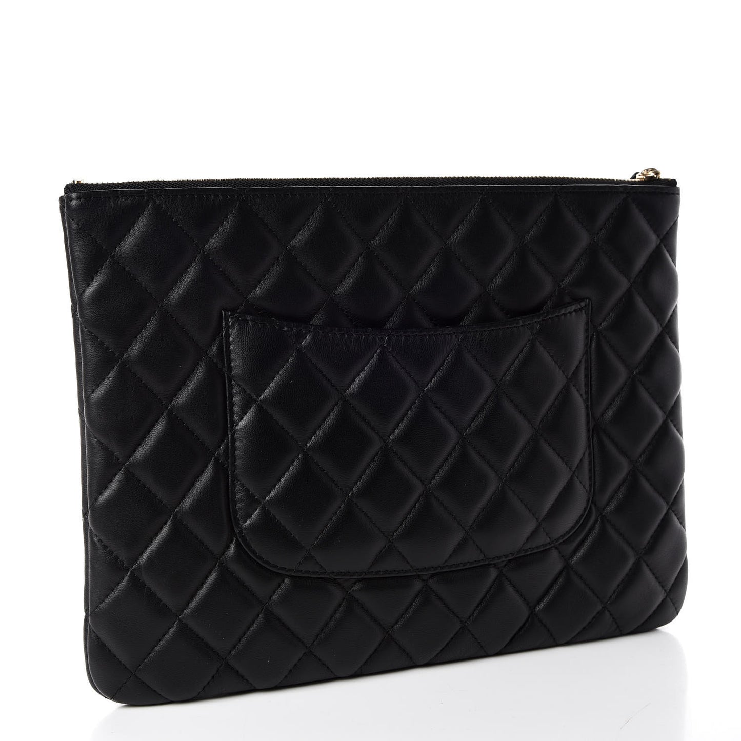 Lambskin Quilted Medium Cosmetic Case Black