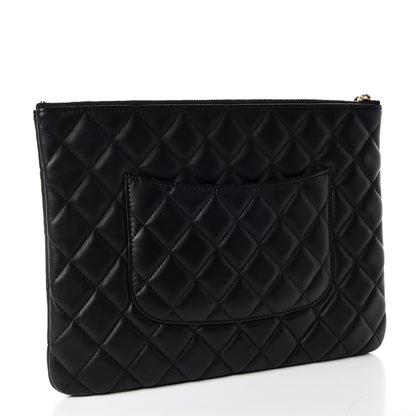 Chanel Lambskin Quilted Medium Cosmetic Case Black 3 of 10