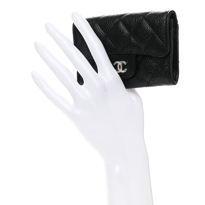 Chanel Caviar Quilted Flap Card Holder Wallet Black 2 of 9