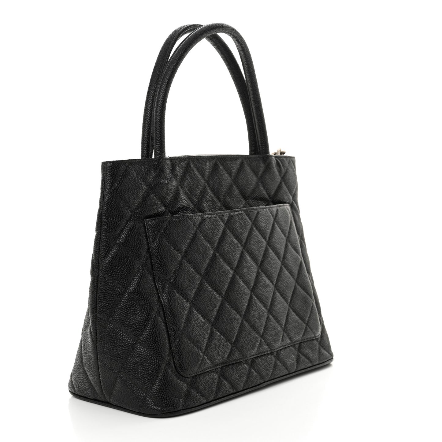 Caviar Quilted Medallion Tote Black
