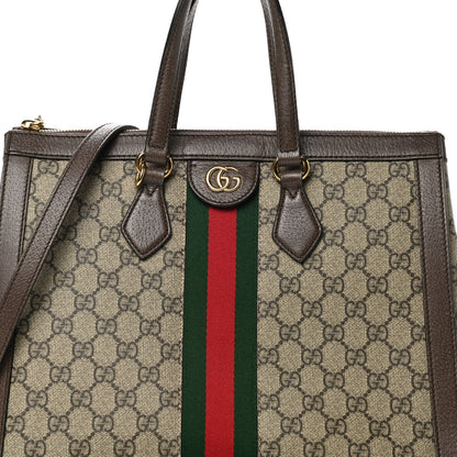 Gucci GG Supreme Monogram Web Medium Ophidia Tote Bag Brown 8 of 16