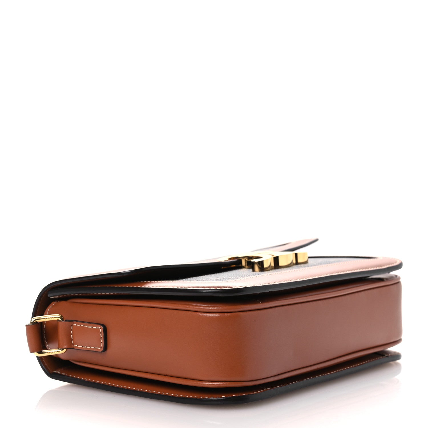 Celine Triomphe Canvas Calfskin Medium Triomphe Bag Tan 4 of 13