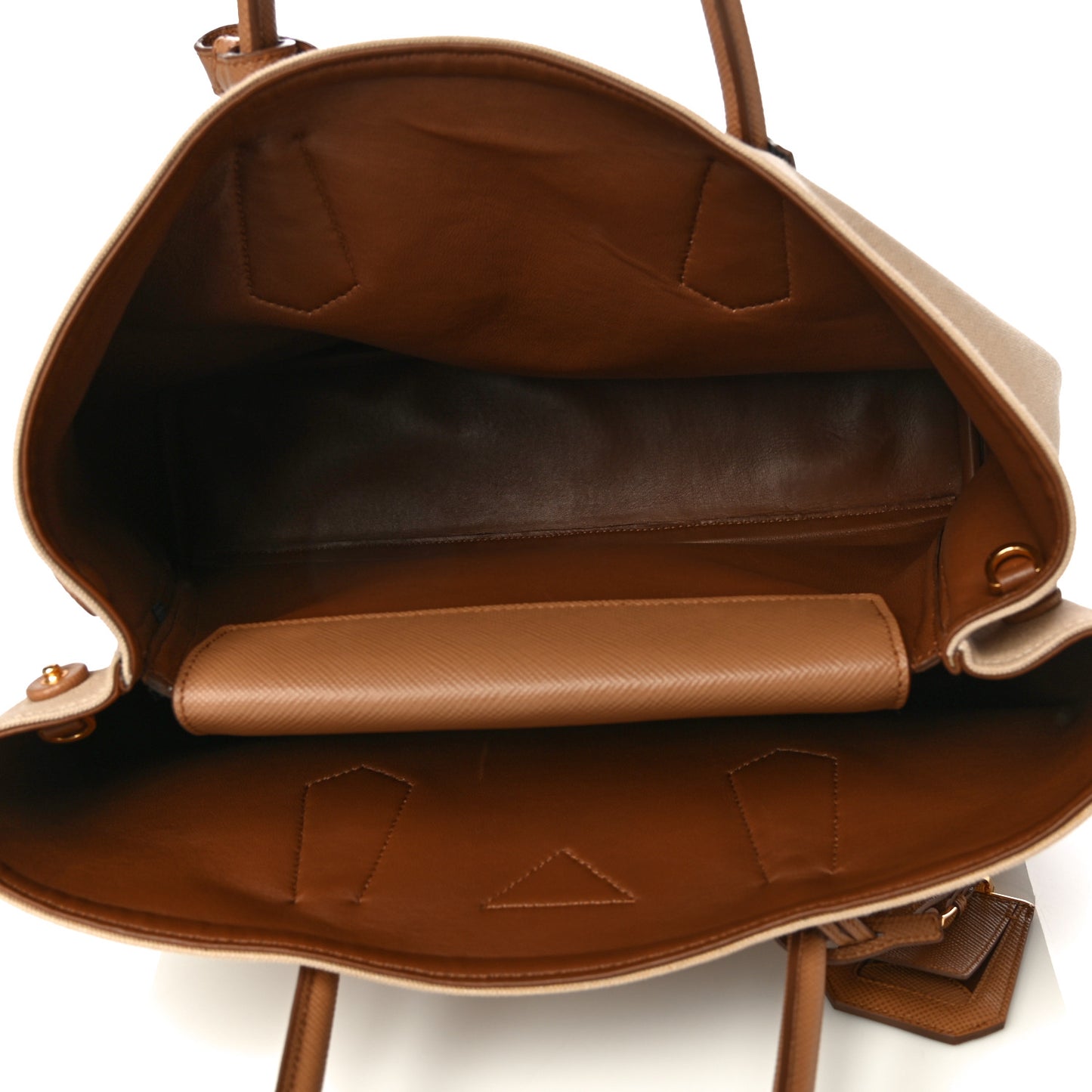 Canapa Saffiano Large Double Bag Corda Caramel