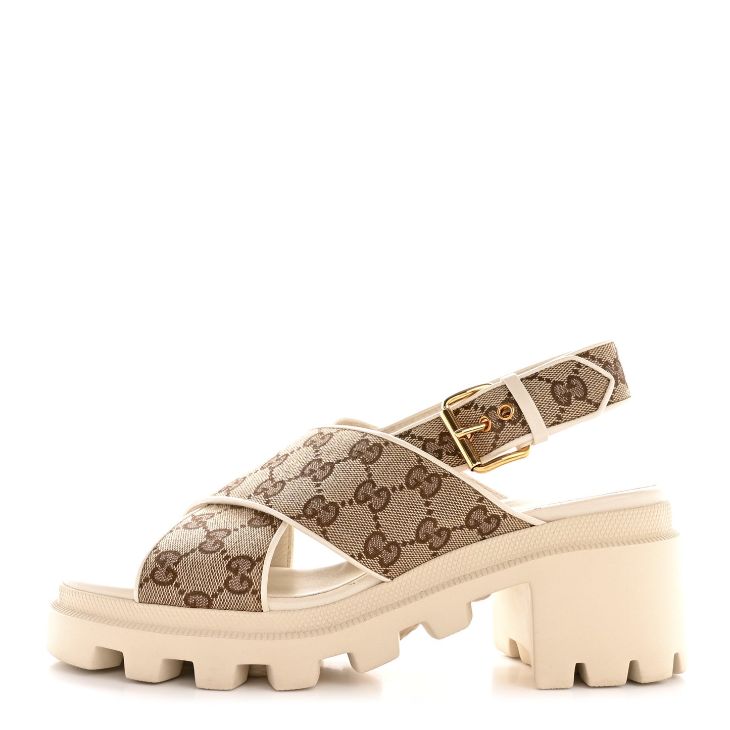 Monogram Granada Kid Trip 40/72mm Lug Sole Sandals 40.5 Beige Ebony Mystic White