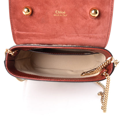 Chloe Calfskin Lizard Embossed Small Aby Lock Sepia Brown 5 of 13