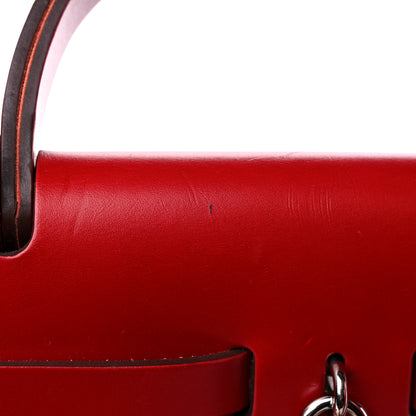 Hermes Toile Officier Vache Hunter Herbag Zip Retourne 31 PM Rose Extreme Rouge Venitien Rouge Piment 16 of 19