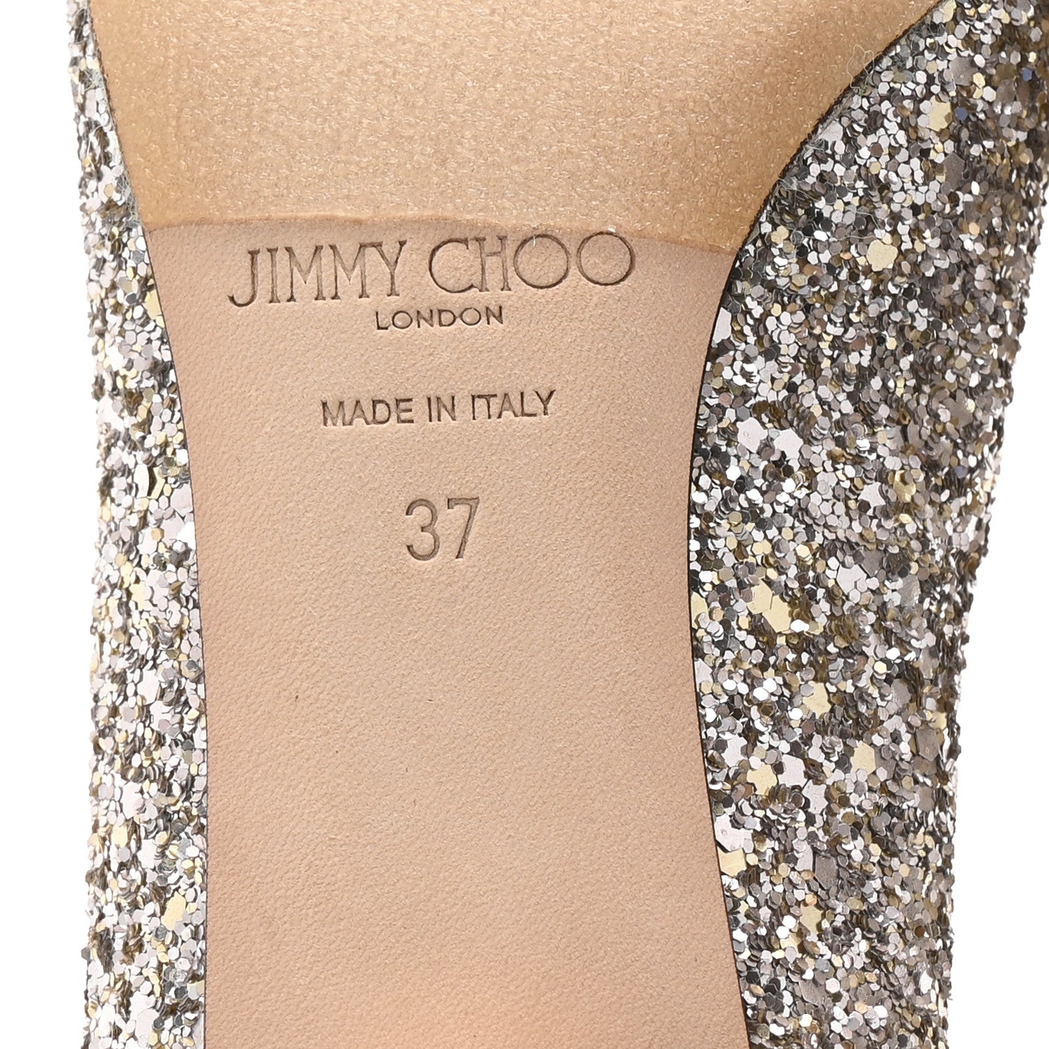 Jimmy Choo Coarse Glitter Degrade Romy 60 Pumps 37 Champagne 7 of 8