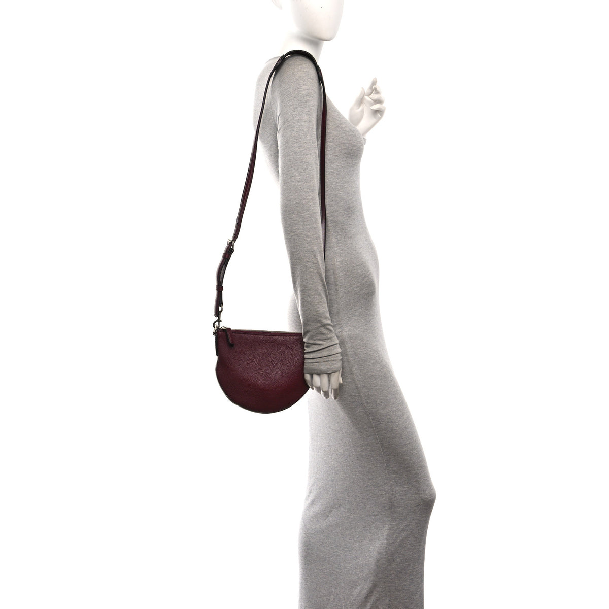 Gucci Pebbled Calfskin Mini B Shoudler Bag Burgundy 3 of 10