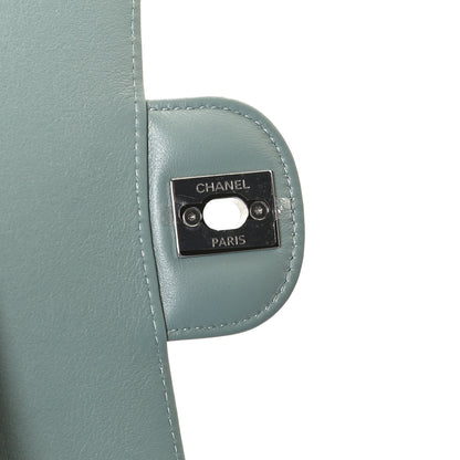 Chanel Calfskin Chevron Quilted Medium Double Flap Dark Green 7 of 11