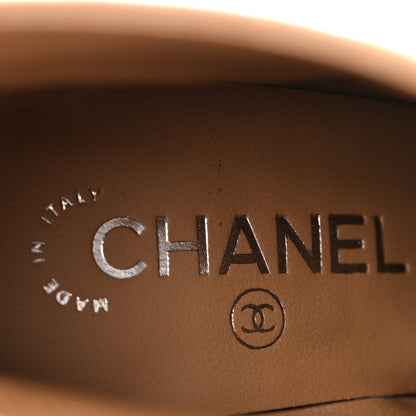 Chanel Lambskin CC Bow Cap Toe Short Boots 37 Marron Clair Black 8 of 9