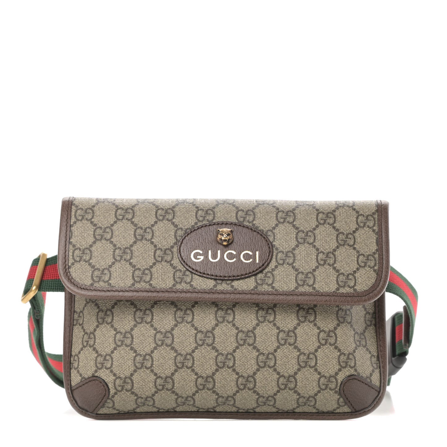 GG Supreme Monogram Neo Vintage Web Belt Bag Brown