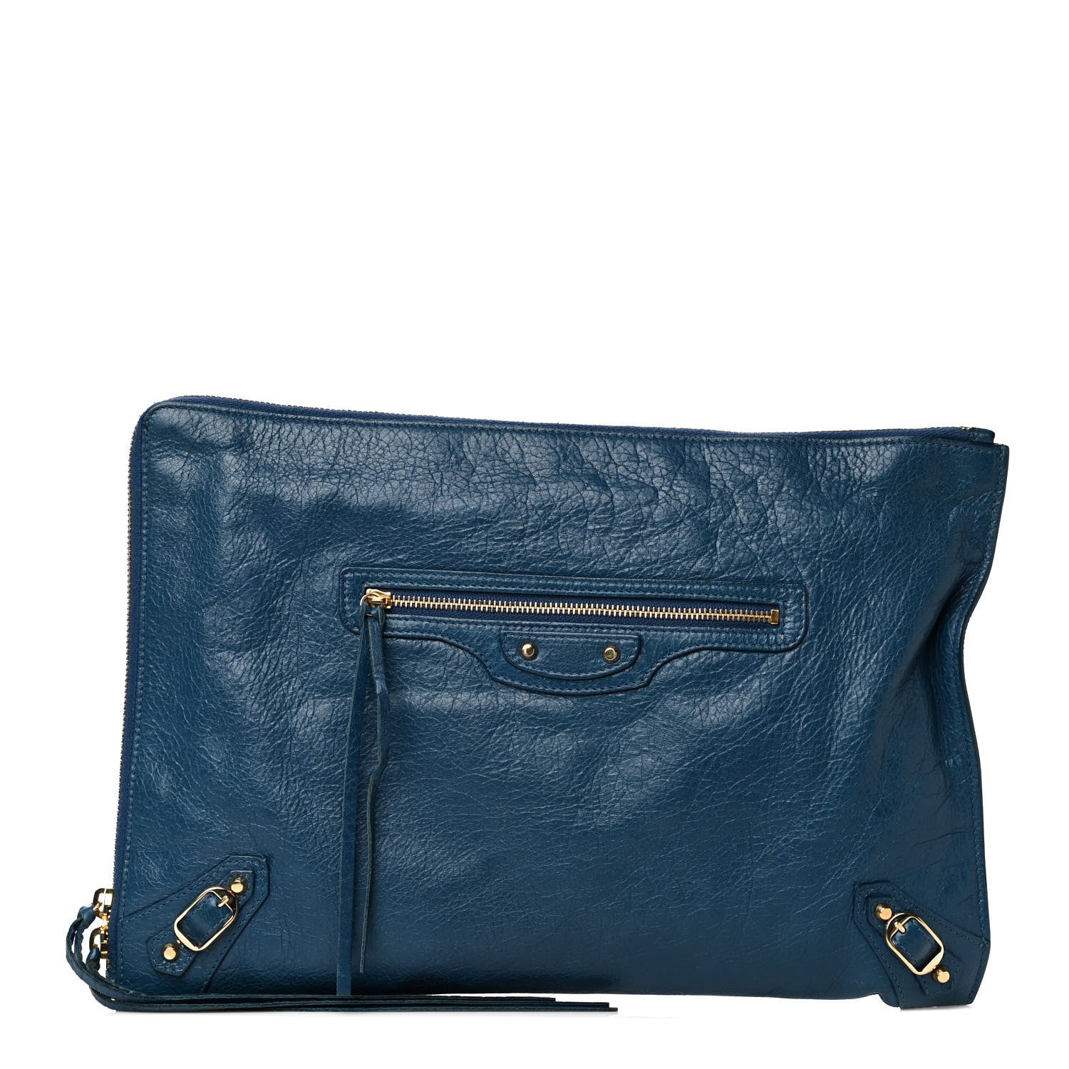 Balenciaga Agneau Classic Hardware Small Pouch Bleu Profond 1 of 12