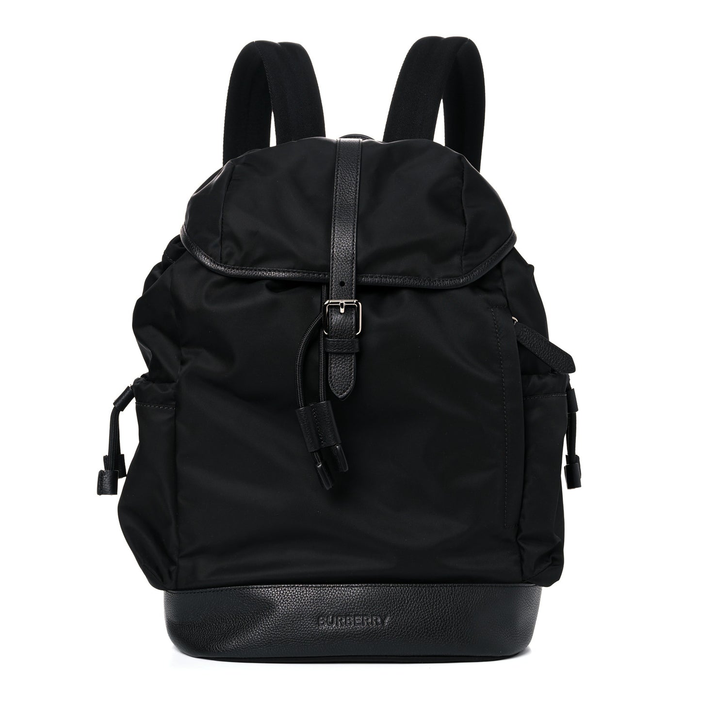Nylon Grained Calfskin Watson Diaper Bag Black