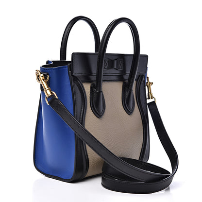 Celine Elephant Calfskin Nano Tri-Color Luggage Beige 2 of 13