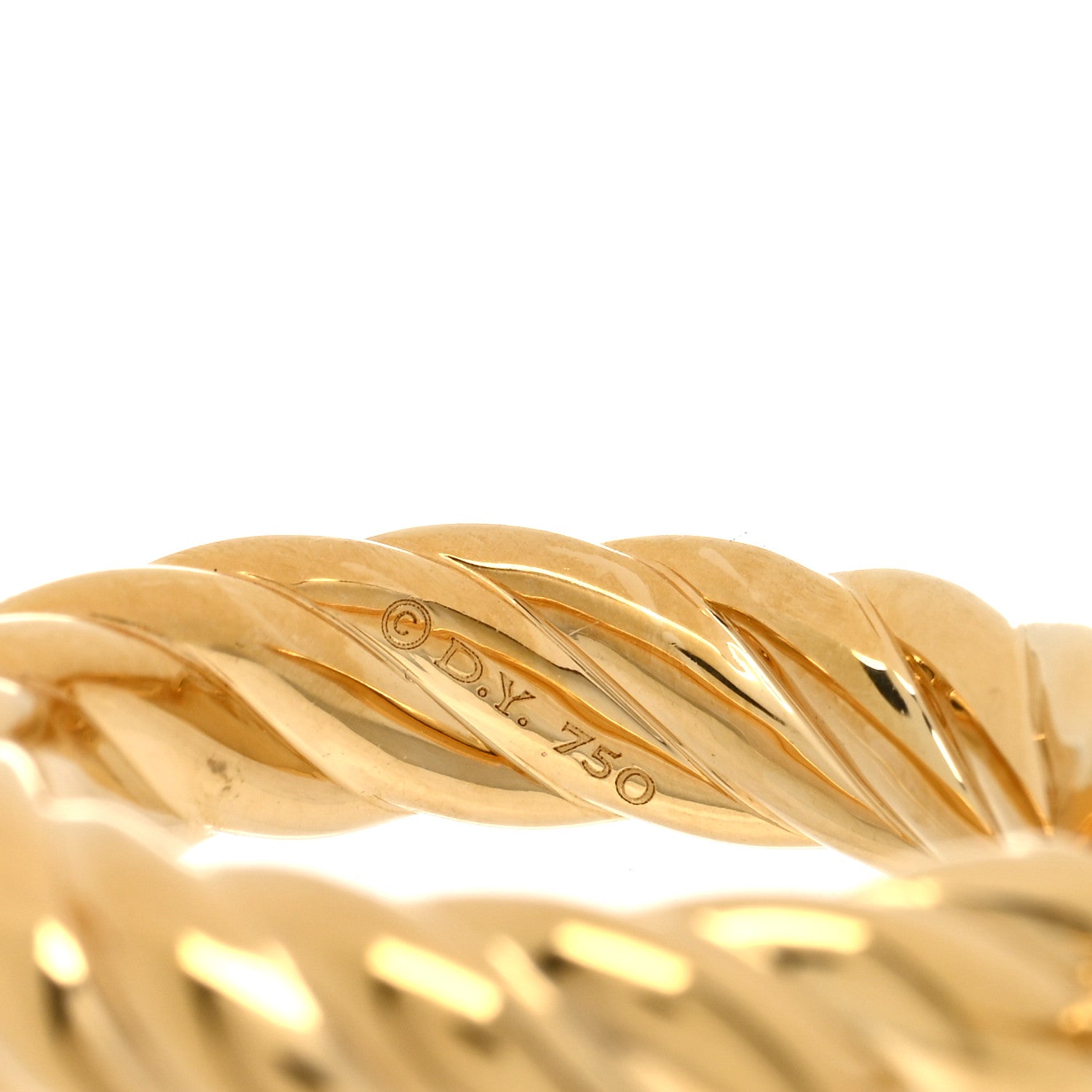 David Yurman 18K Yellow Gold 25.4mm Sculpted Cable Hoop Earrings 4 of 4