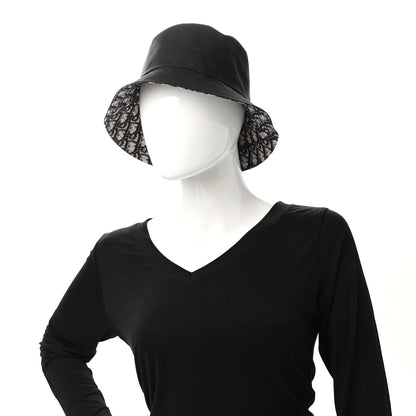 Christian Dior Polyester Cotton Oblique Reversible Teddy-D Brim Bucket Hat 56 Black 3 of 12