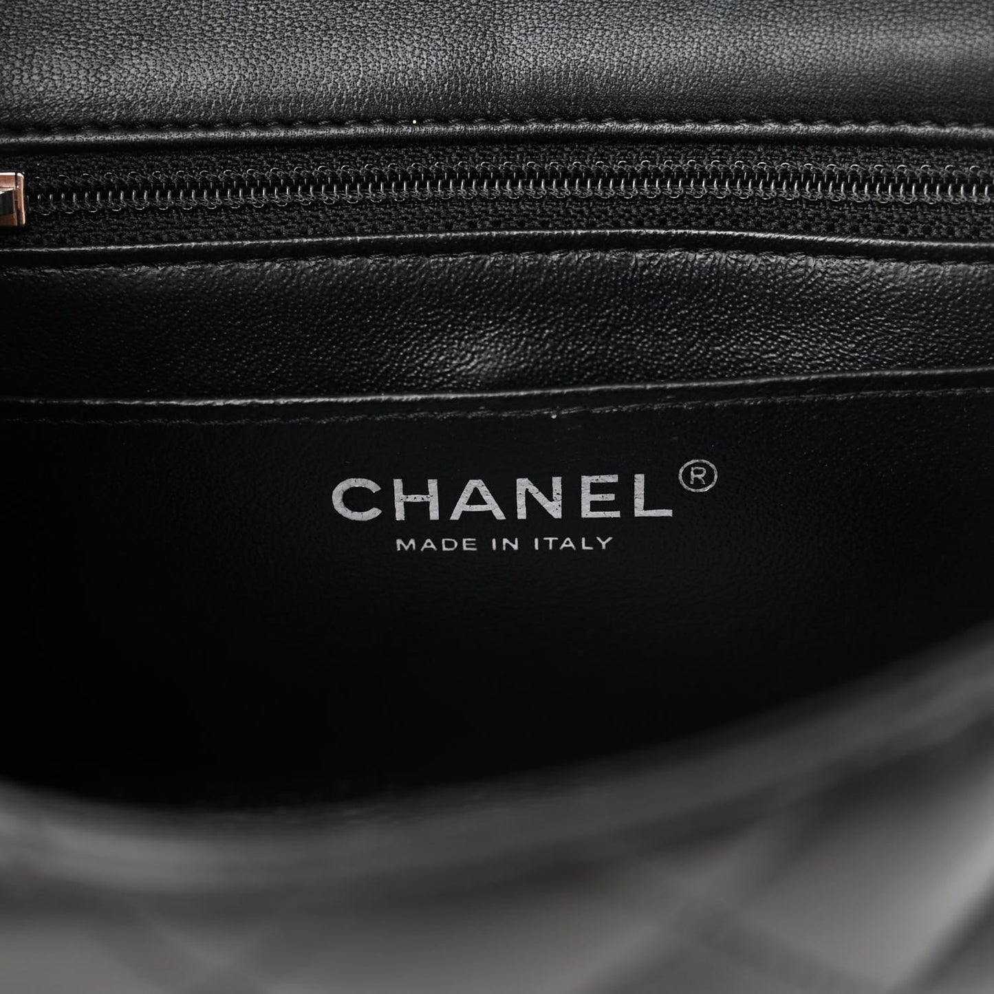 Lambskin Quilted Mini Square Flap Black