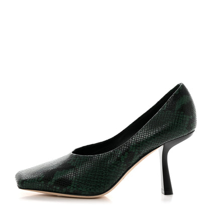 Jimmy Choo Snake Printed Calfskin Marcella 85 Pumps 36.5 Dark Moss 1 of 8