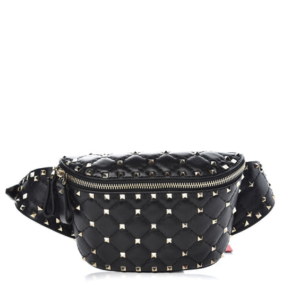 Valentino Garavani Lambskin Rockstud Spike Belt Bag 95 Black 1 of 6
