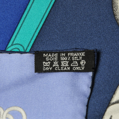Hermes Silk Parcours Sans Faute Scarf 90 Ardoise Bleu Lagon Mauve 6 of 6